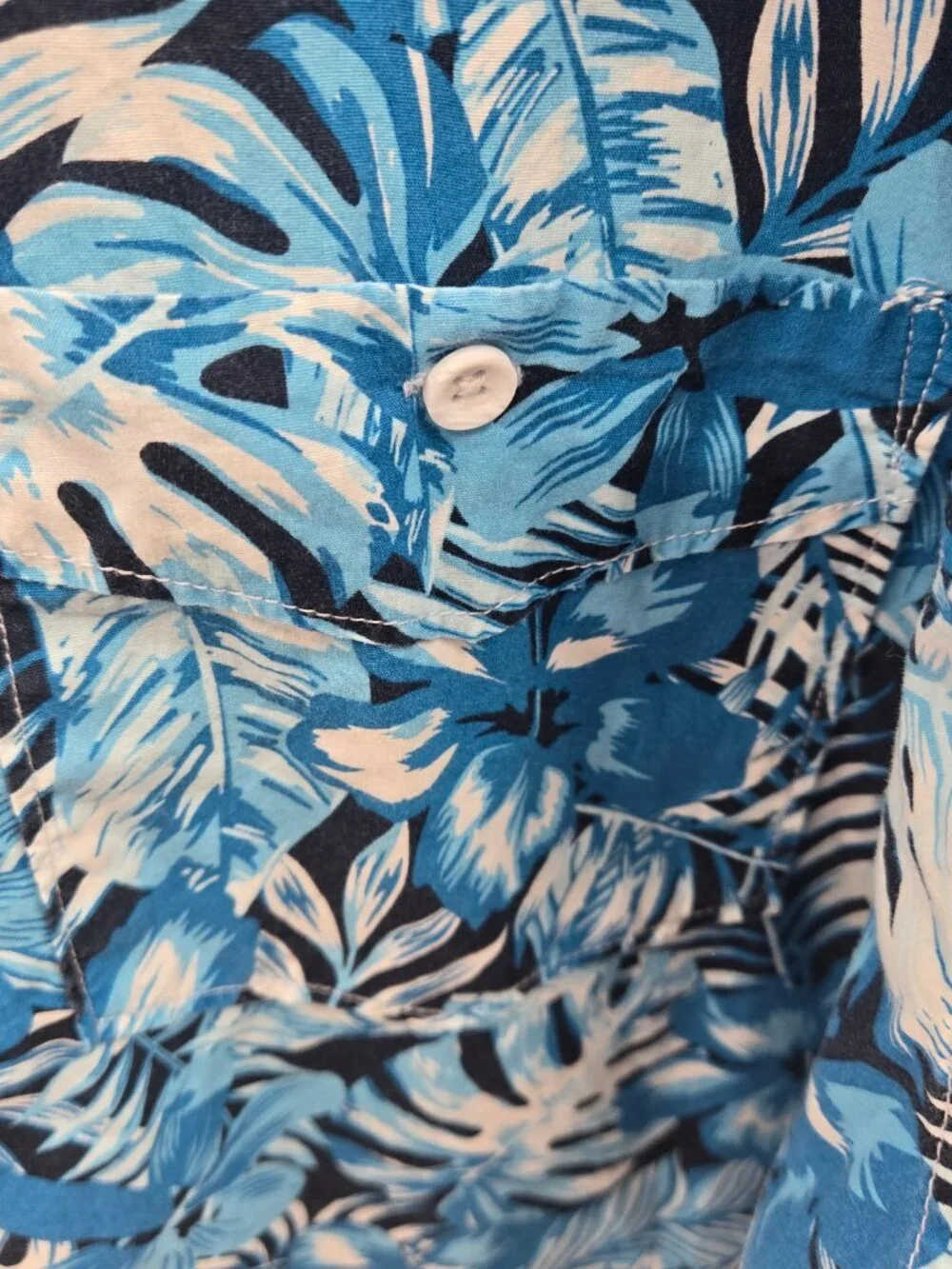 Free Planet Blue Tropical 100% Cotton Aloha Button Down Shirt Size 4x